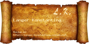Langer Konstantina névjegykártya
